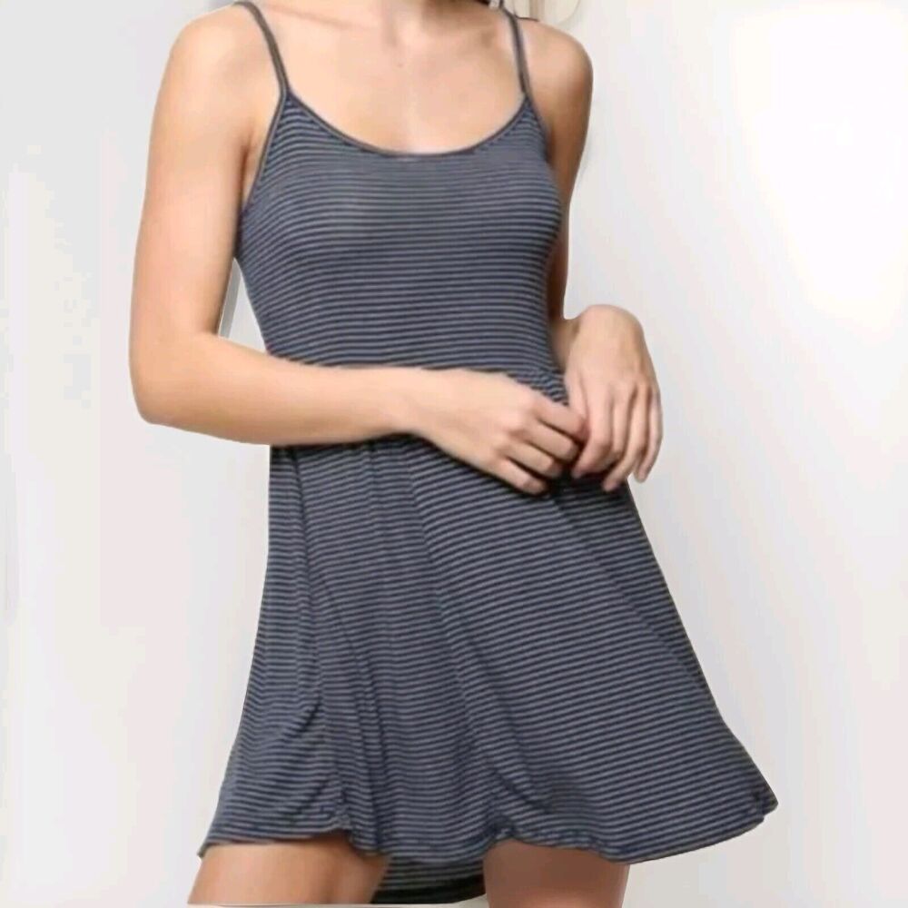 Brandy Melville Black and Gray Striped Pajama